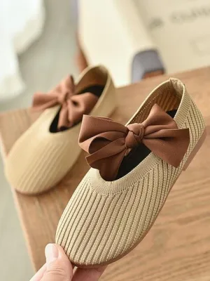 Girls Non-Slip Bow Knot Flats By Liv and Mia