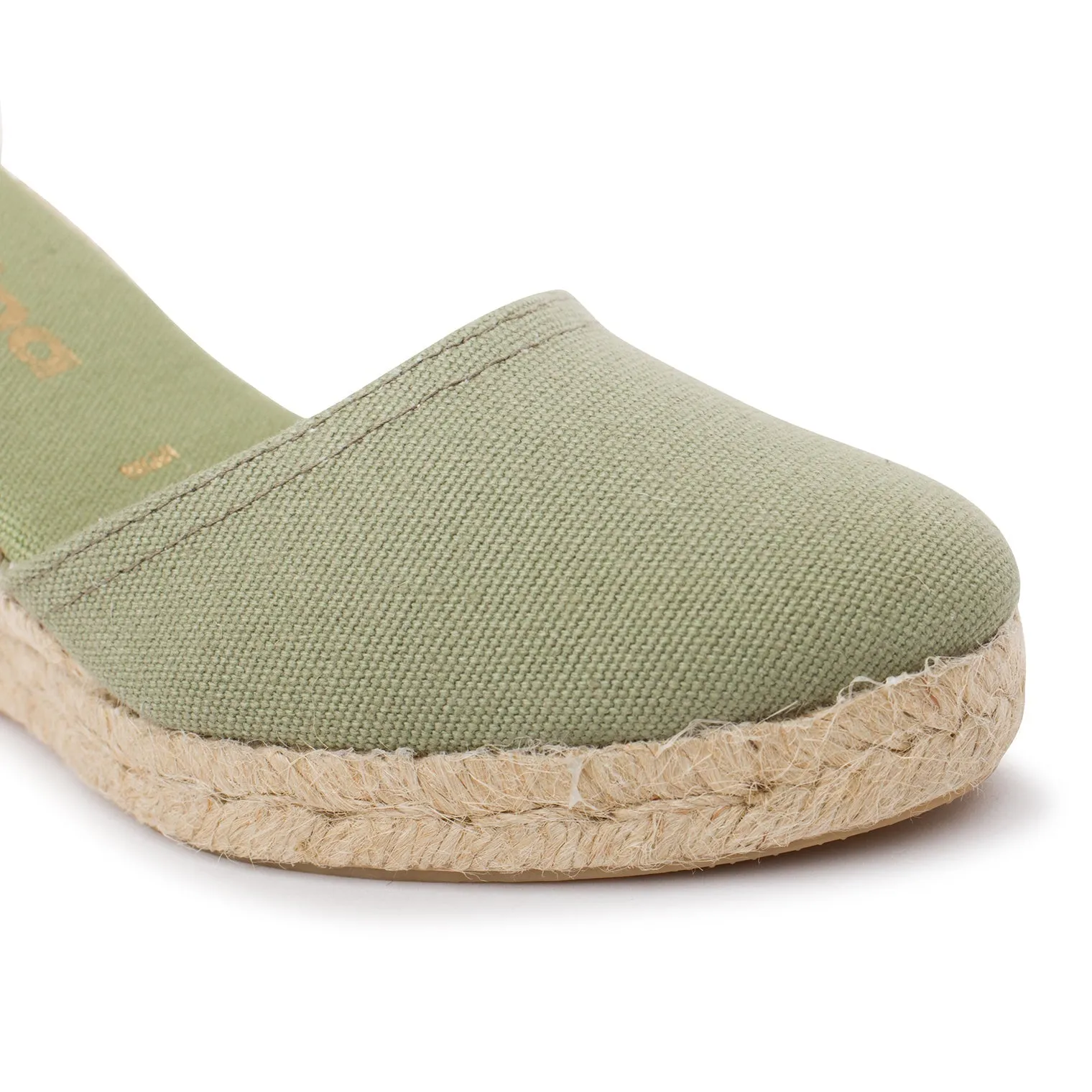 Granada Eco Canvas Vegan Espadrille Wedges - Olive Green