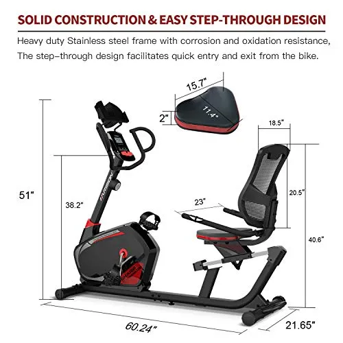 HARISON Magnetic Recumbent Exercise Bike for Seniors and Adults 350 LBS Capacity, Exercise Bike Stationary for Home Cardio Workout