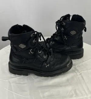 Harley Davidson Women's #84499 Black Leather Steel Tag Hiking Boots Size 9