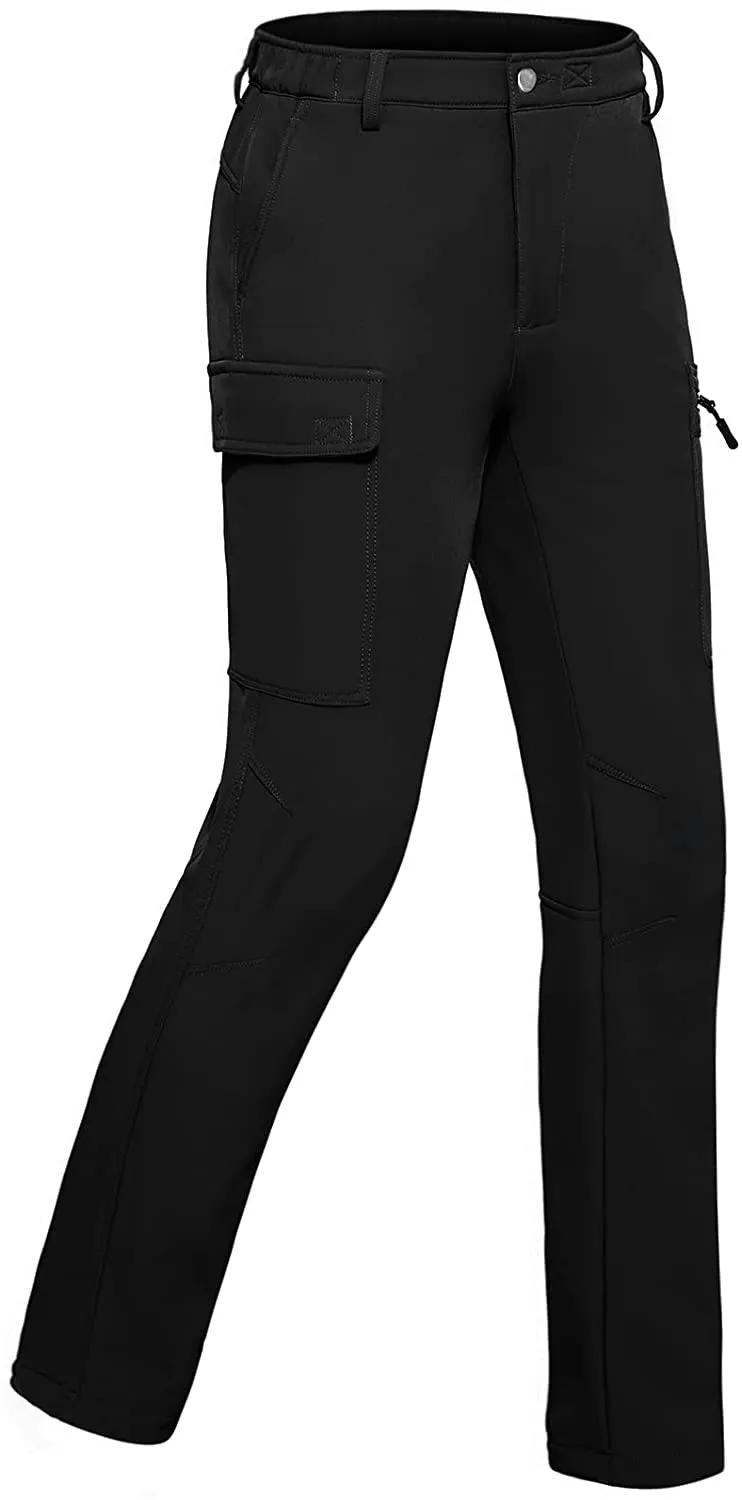 Hiauspor Women's Hiking Pants Waterproof Fleece Lined Ski Snow Winter Pants