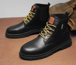 High Quality Leather Lace-up Non-Slip Men's Casual Designer Shoes Handmade Comfortable Hiking Ankle Boots Size 39-46