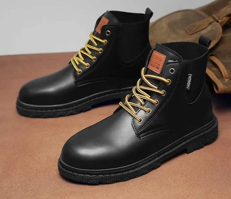 High Quality Leather Lace-up Non-Slip Men's Casual Designer Shoes Handmade Comfortable Hiking Ankle Boots Size 39-46