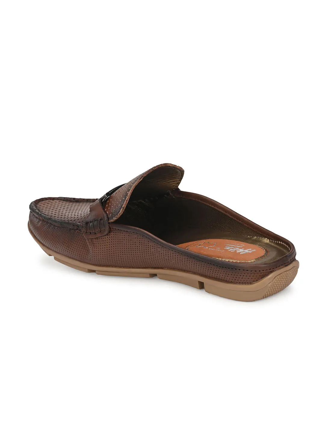 HITZ6133 Men's Brown Leather Casual Slip-On Shoes