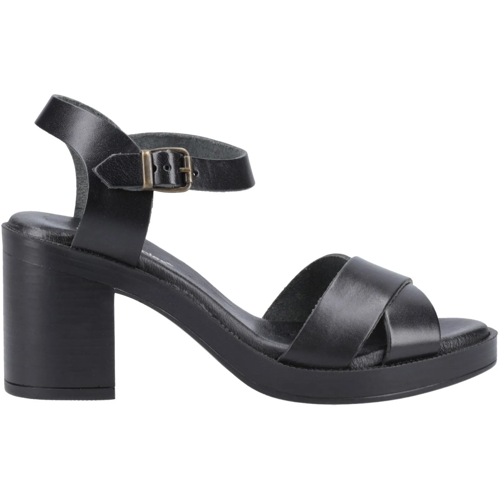 Hush Puppies Georgia Womens Black Heeled Sandals