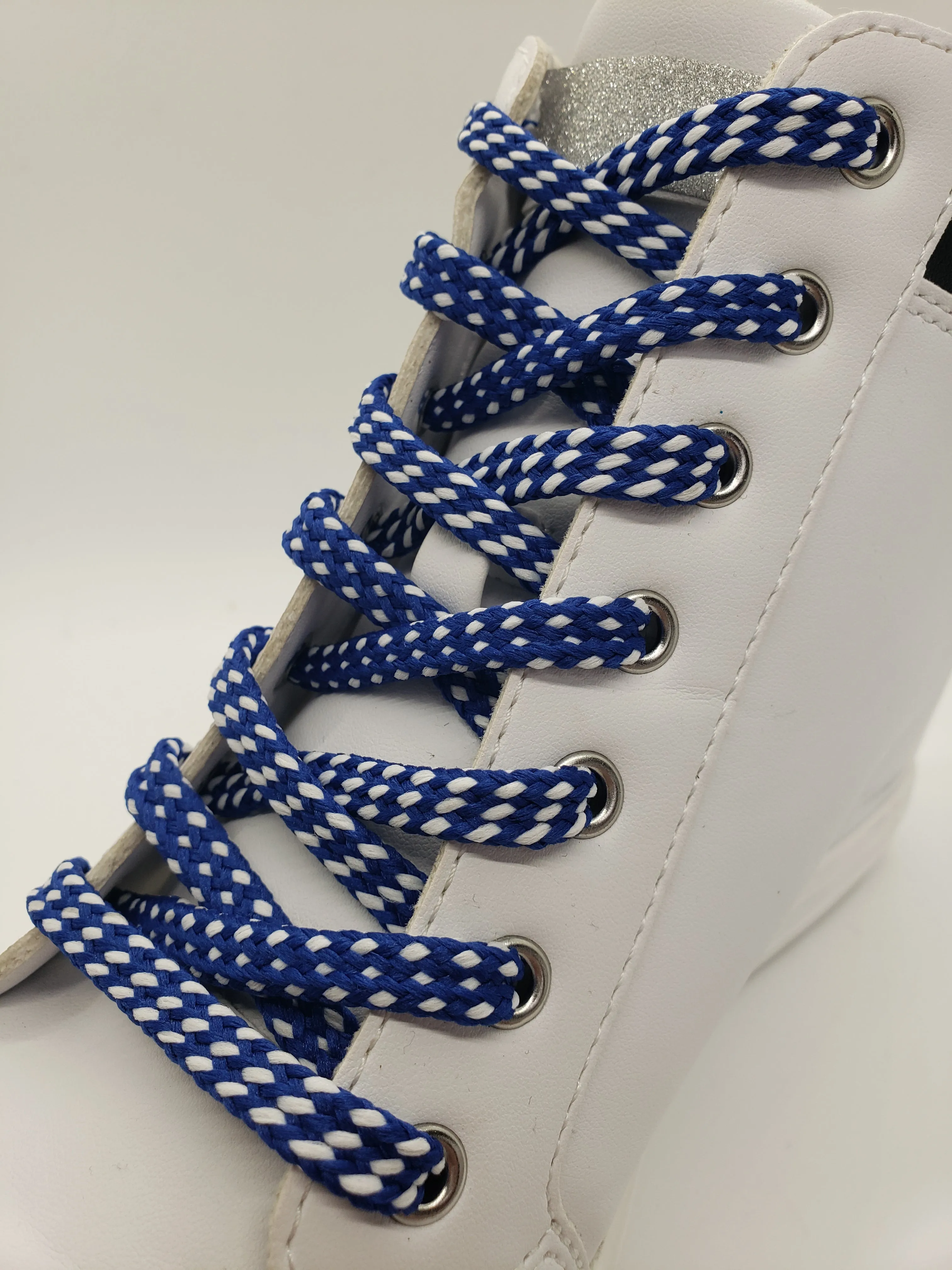 Hybrid Shoelaces - Blue with White Accents