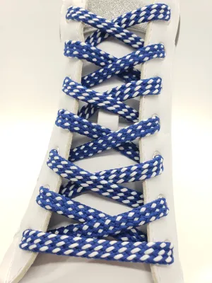 Hybrid Shoelaces - Blue with White Accents