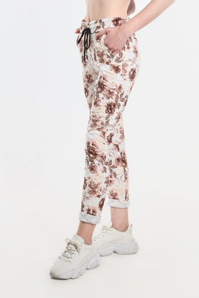 Izzy Floral Leaves Featherweight Pant (PL712F)