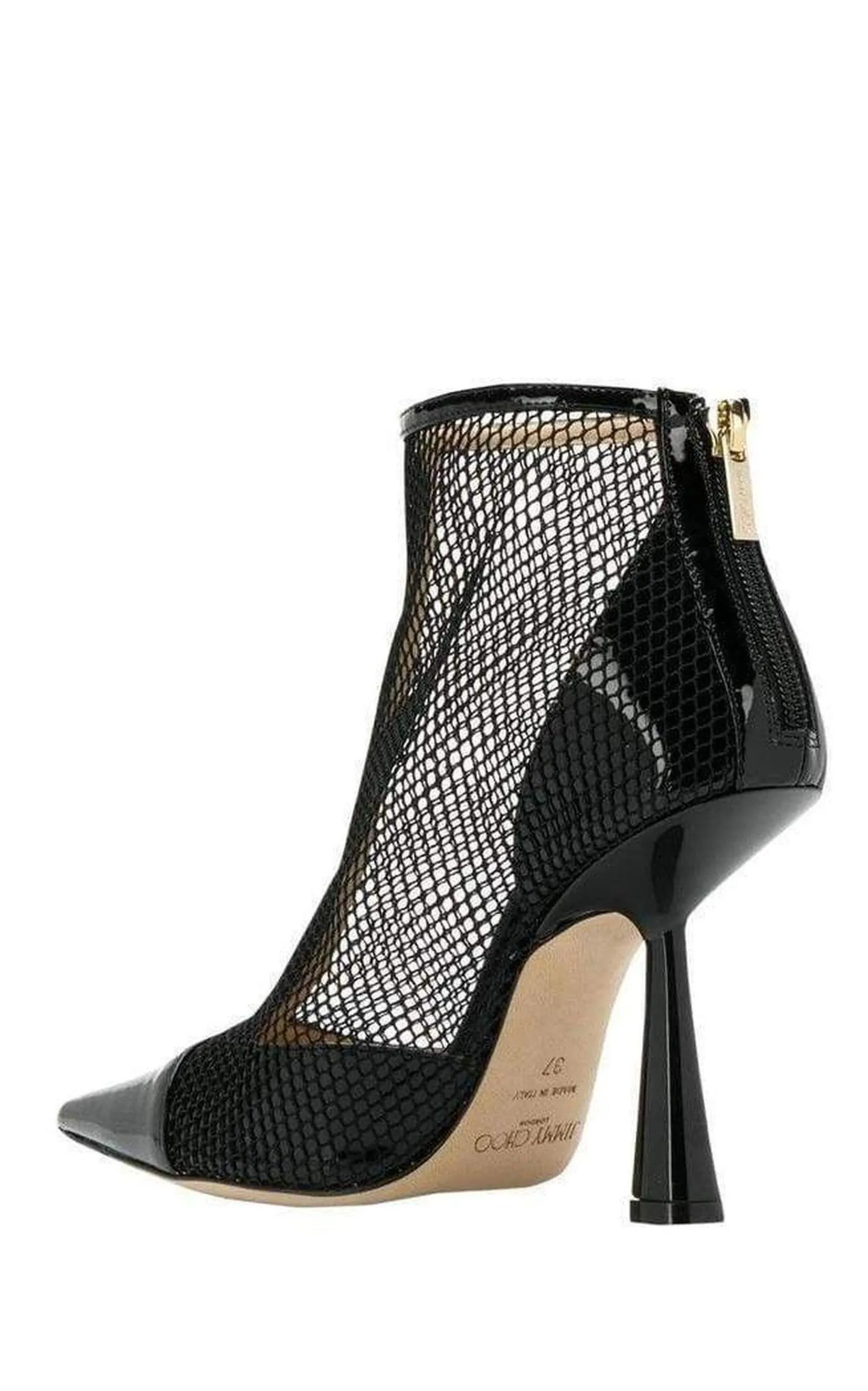 Kix 100 Fishnet Patent Leather Ankle Boots