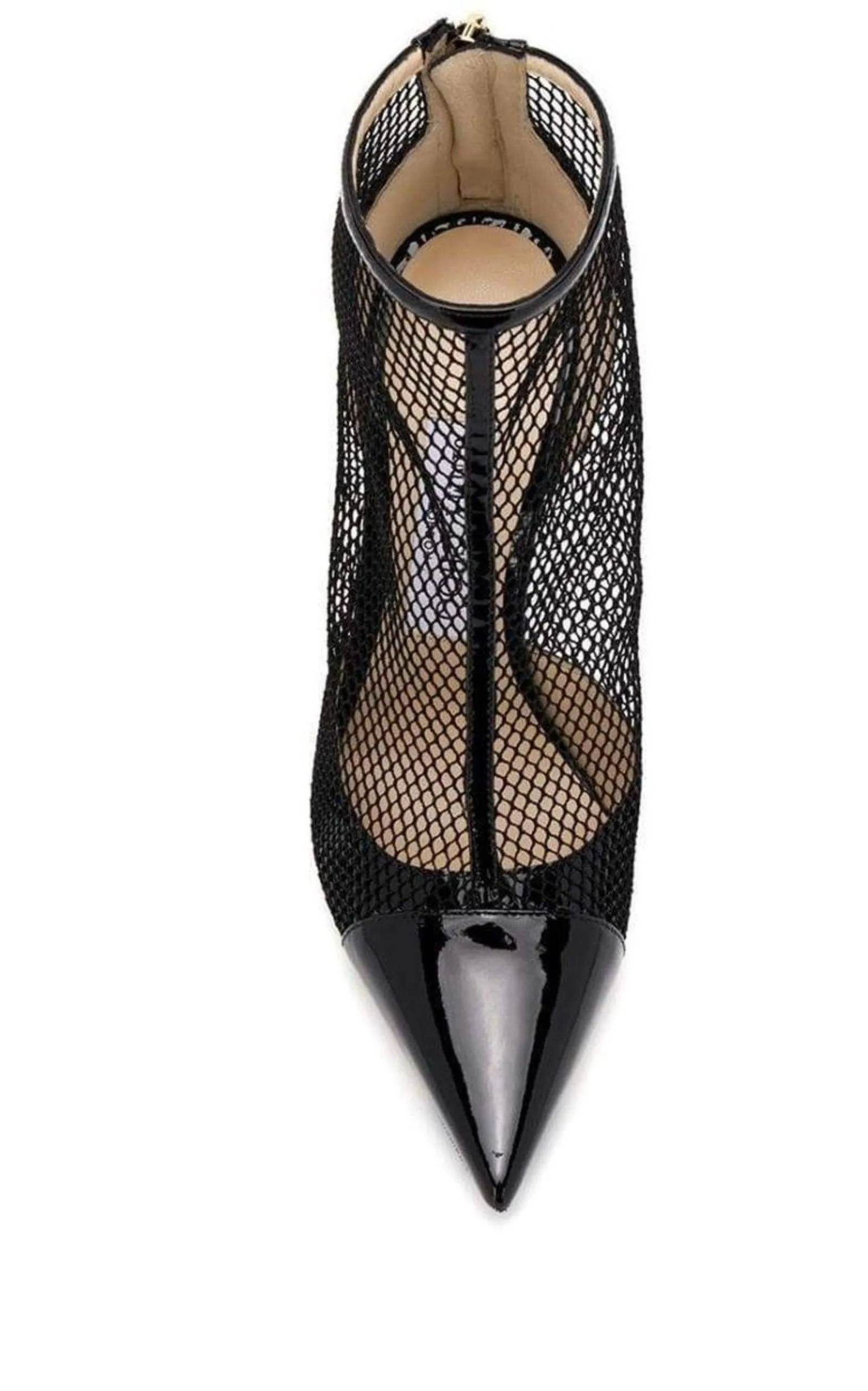 Kix 100 Fishnet Patent Leather Ankle Boots