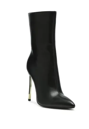 Klayton Boot Black Stiletto Silver Heel