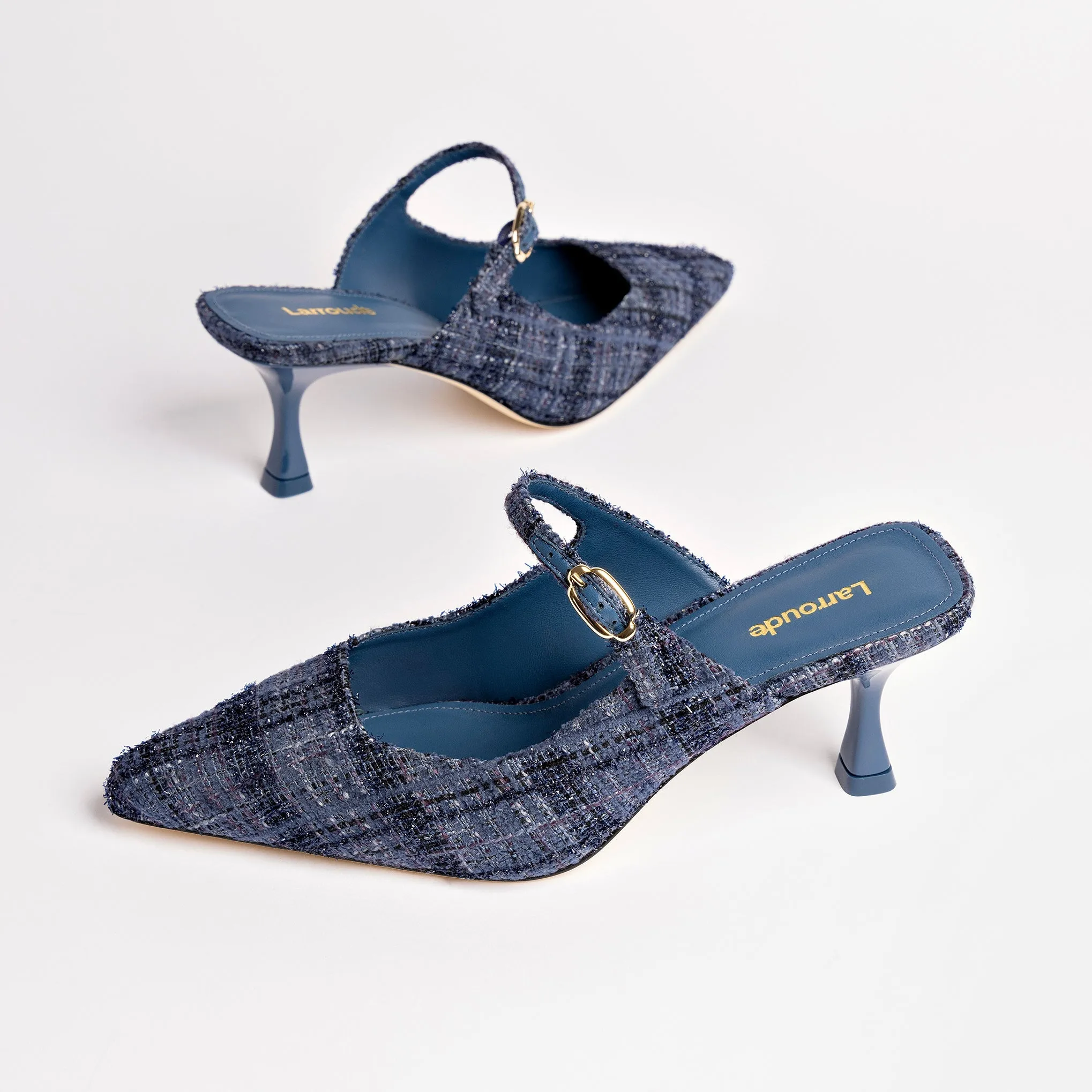 Larroude Ines Mule In Marlin Tweed