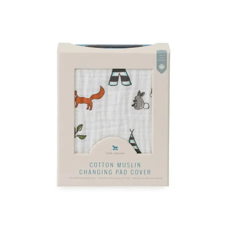 Little Unicorn Muslin Changing Pad Cover - Forest Friends