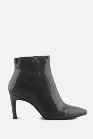 M & S Zipper Stilettos Heels Ankle Boots | 100% Synthetic Leather