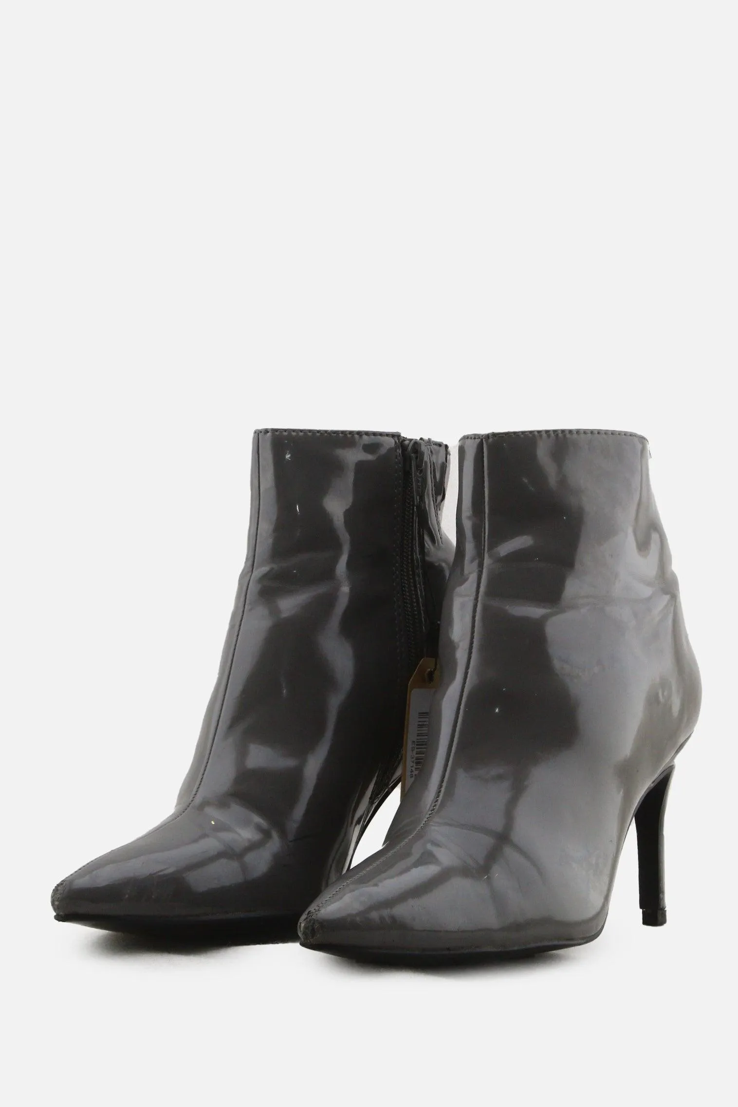 M & S Zipper Stilettos Heels Ankle Boots | 100% Synthetic Leather