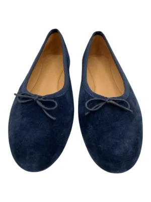 Madewell Shoe Size 5.5 Navy Blue Leather Suede Bow Detail Flats