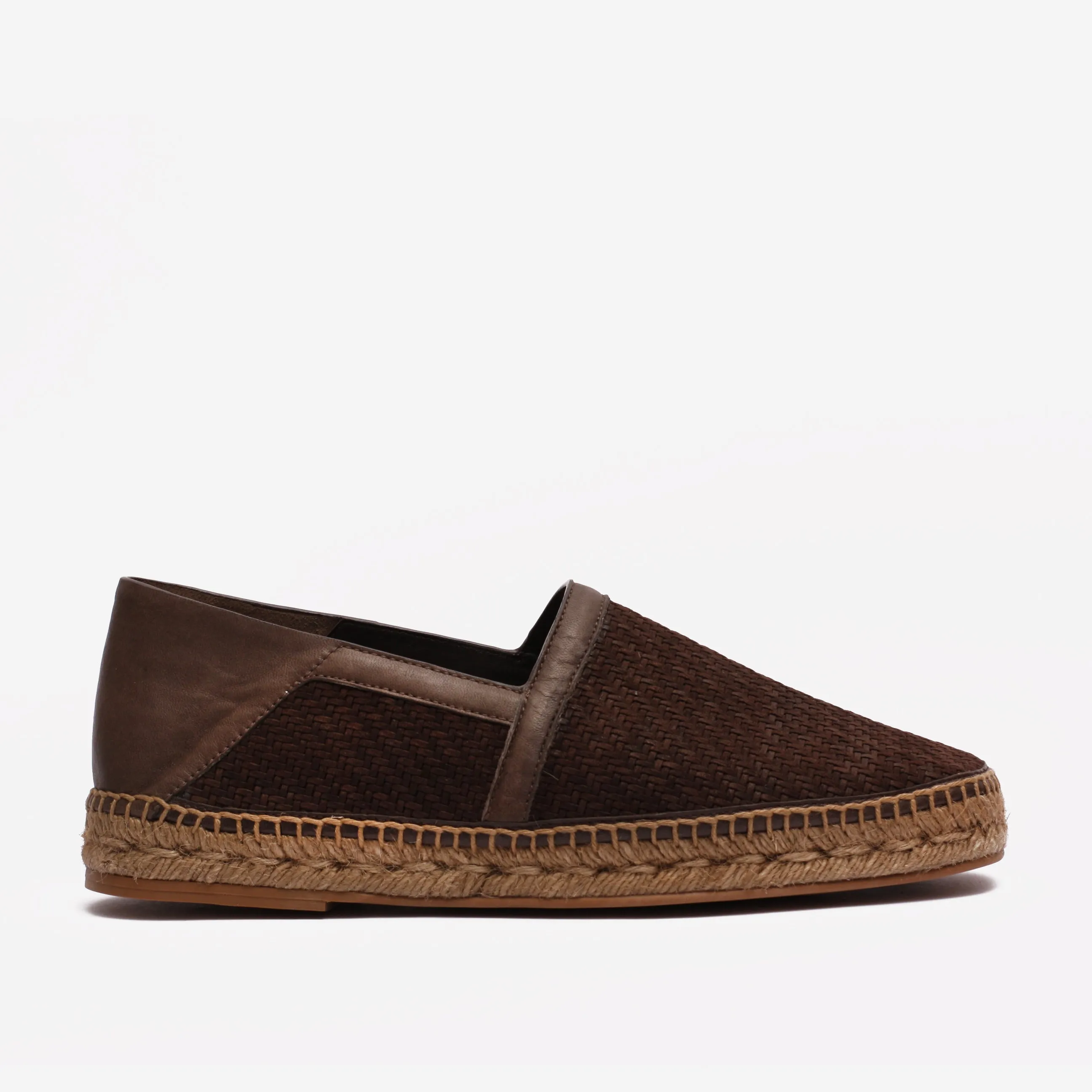 Men's Espadrilles Broadway Genuine Leather Dark Brown