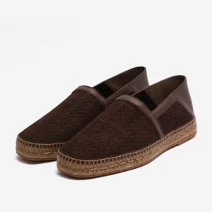 Men's Espadrilles Broadway Genuine Leather Dark Brown