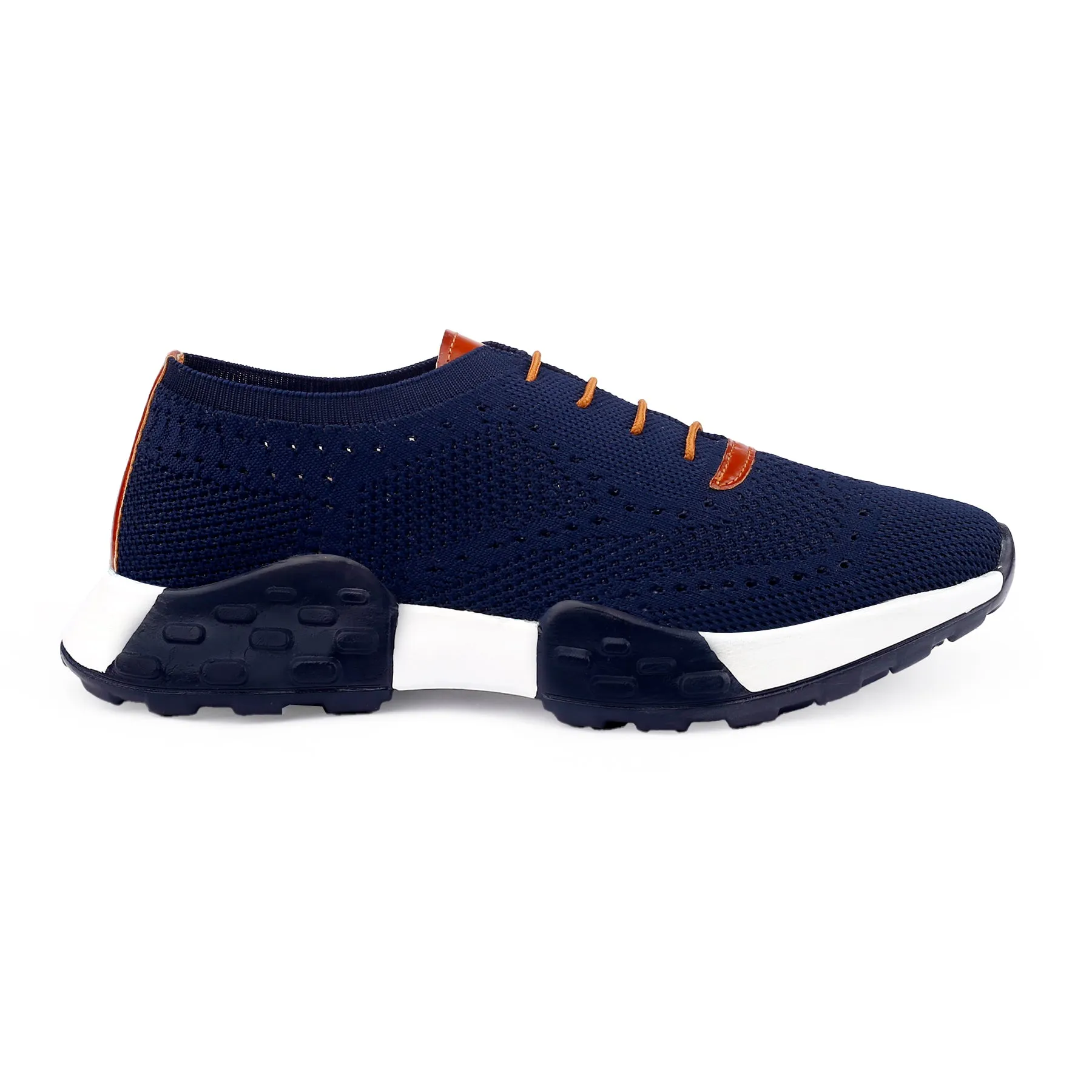 Men's Knitted Breathable Upper Casual Brogue Lace-Up Shoes