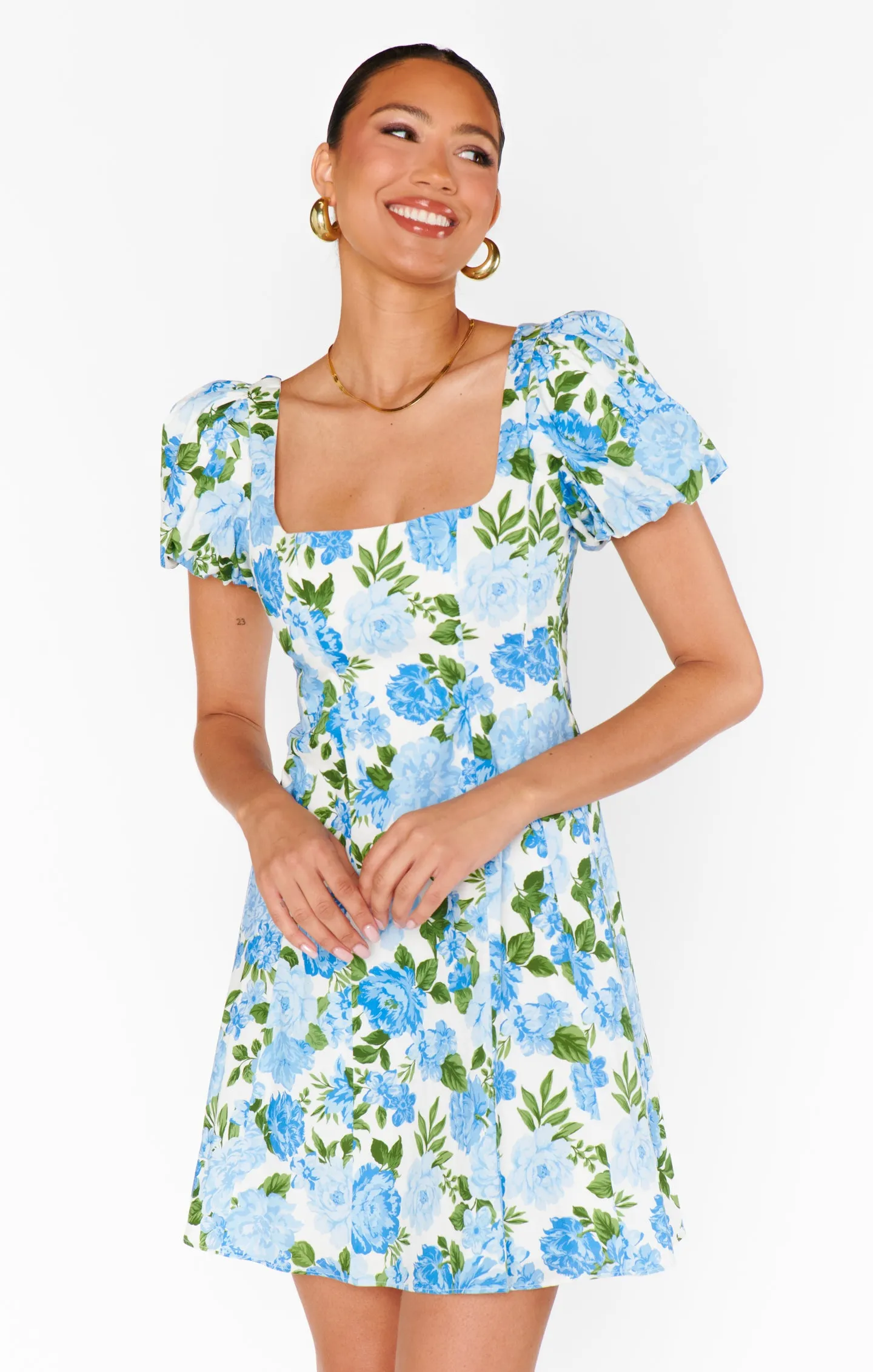 Mia Dress ~ Cottage Floral Blue