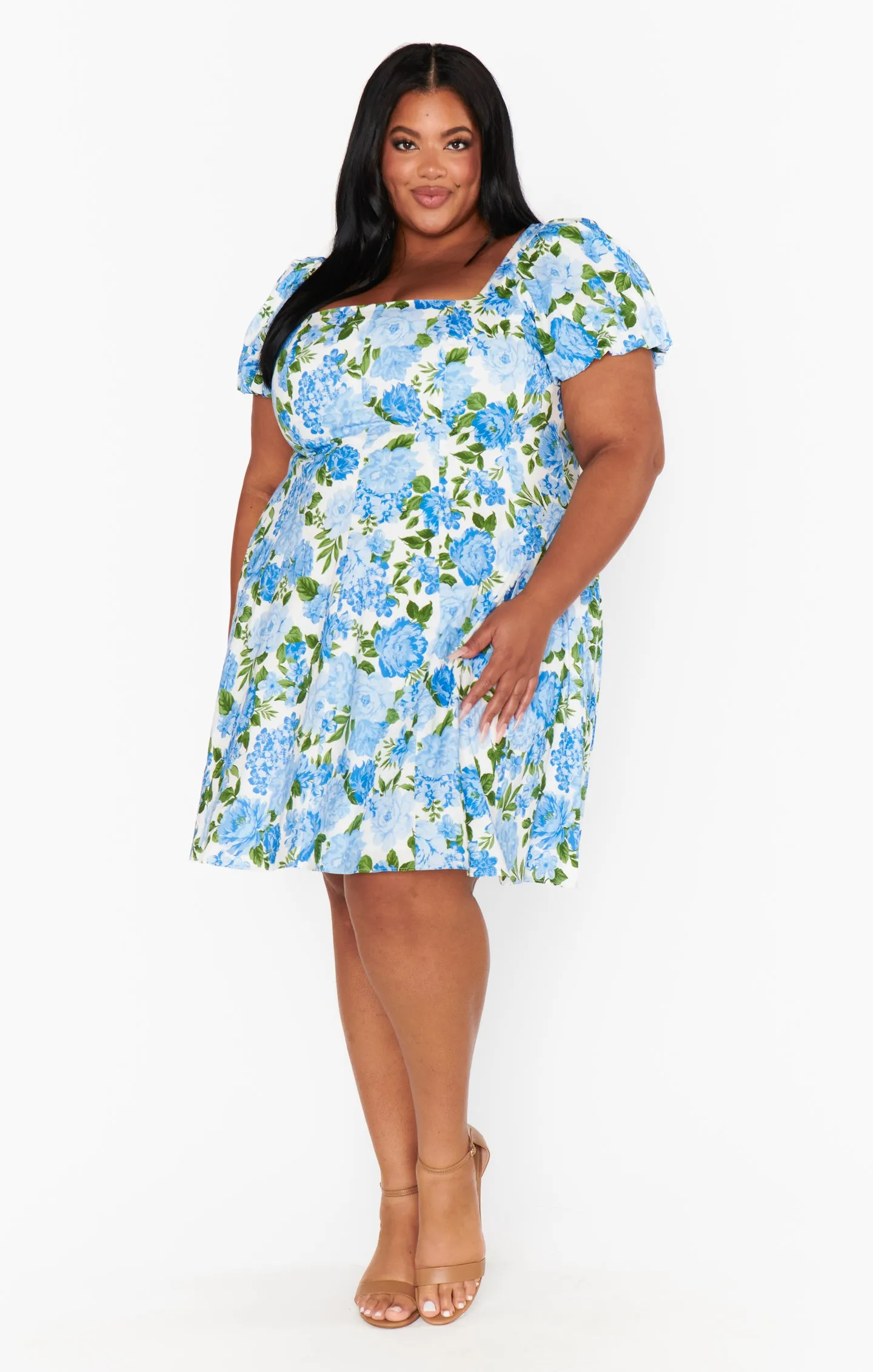 Mia Dress ~ Cottage Floral Blue