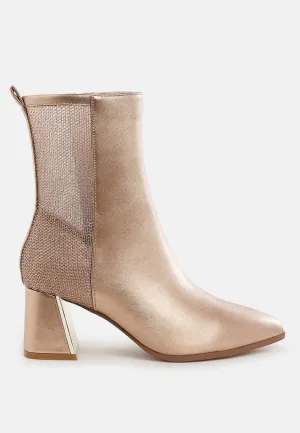 Mimosa Mesh Detail Pointy Ankle Boots