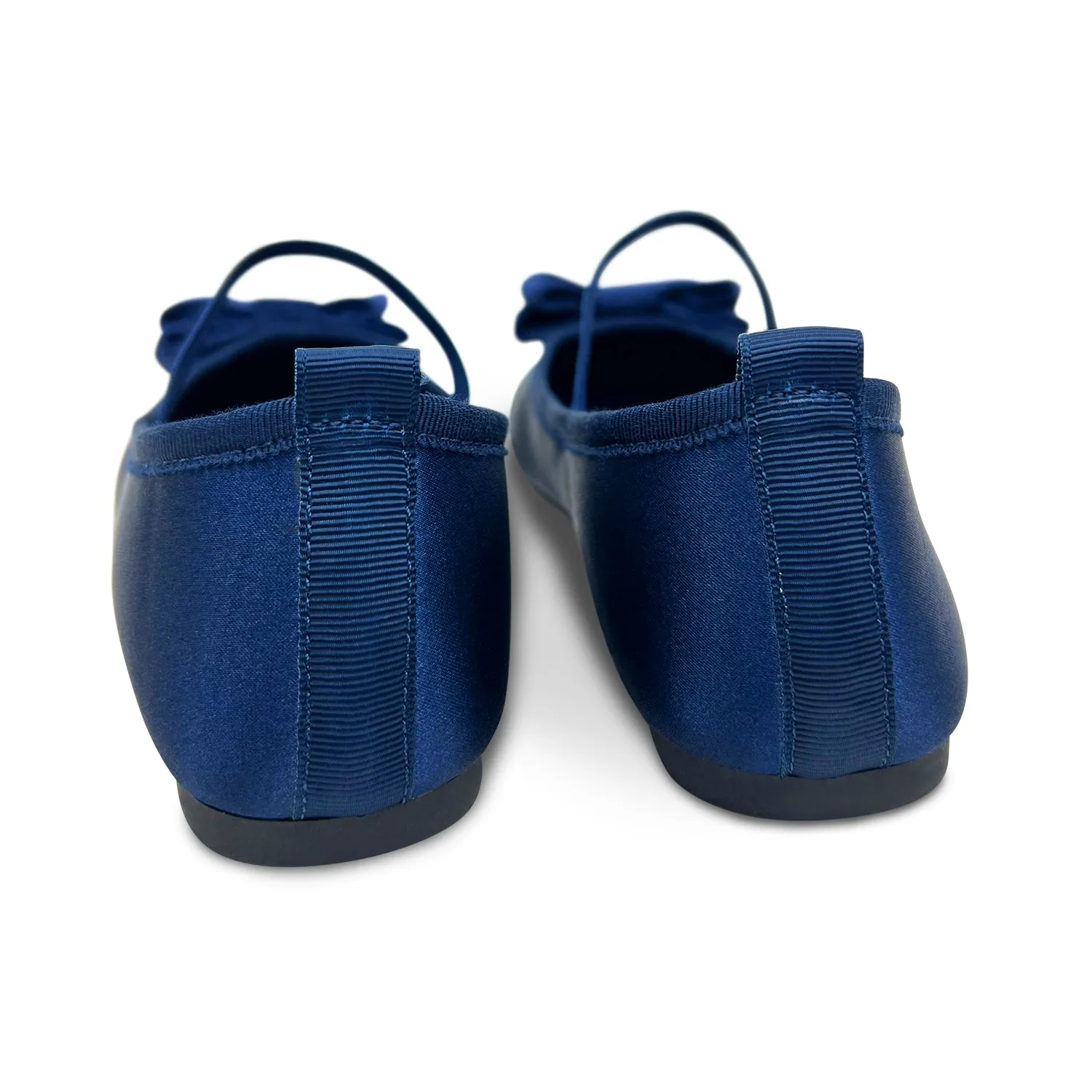 Miss Emory Flat in Navy Satin - Kids