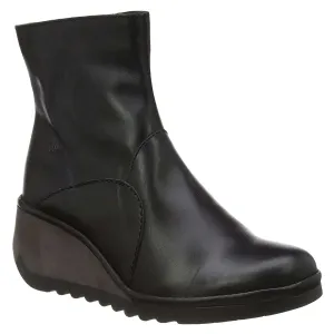 Nest056Fly Leather Women's Zip Up Wedge Heel Ankle Boots