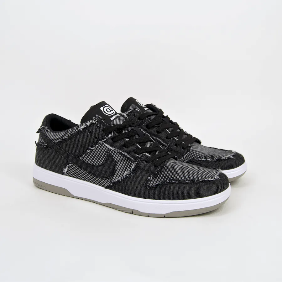 Nike SB - 'Medicom' Dunk Low Elite QS Shoes - Black / Black - White - Medium Grey