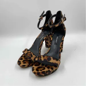 Nine West Women's Shoe Size 8 Tan Animal Print Heels