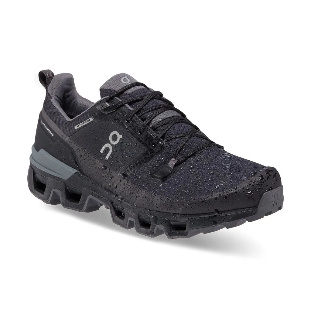 On Men's Cloudwander Waterproof Walking Shoe Black / Eclipse