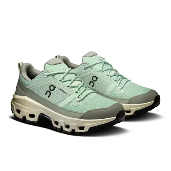 On Women's Cloudrock Waterproof Hiking Shoes- Mineral/ Aloe