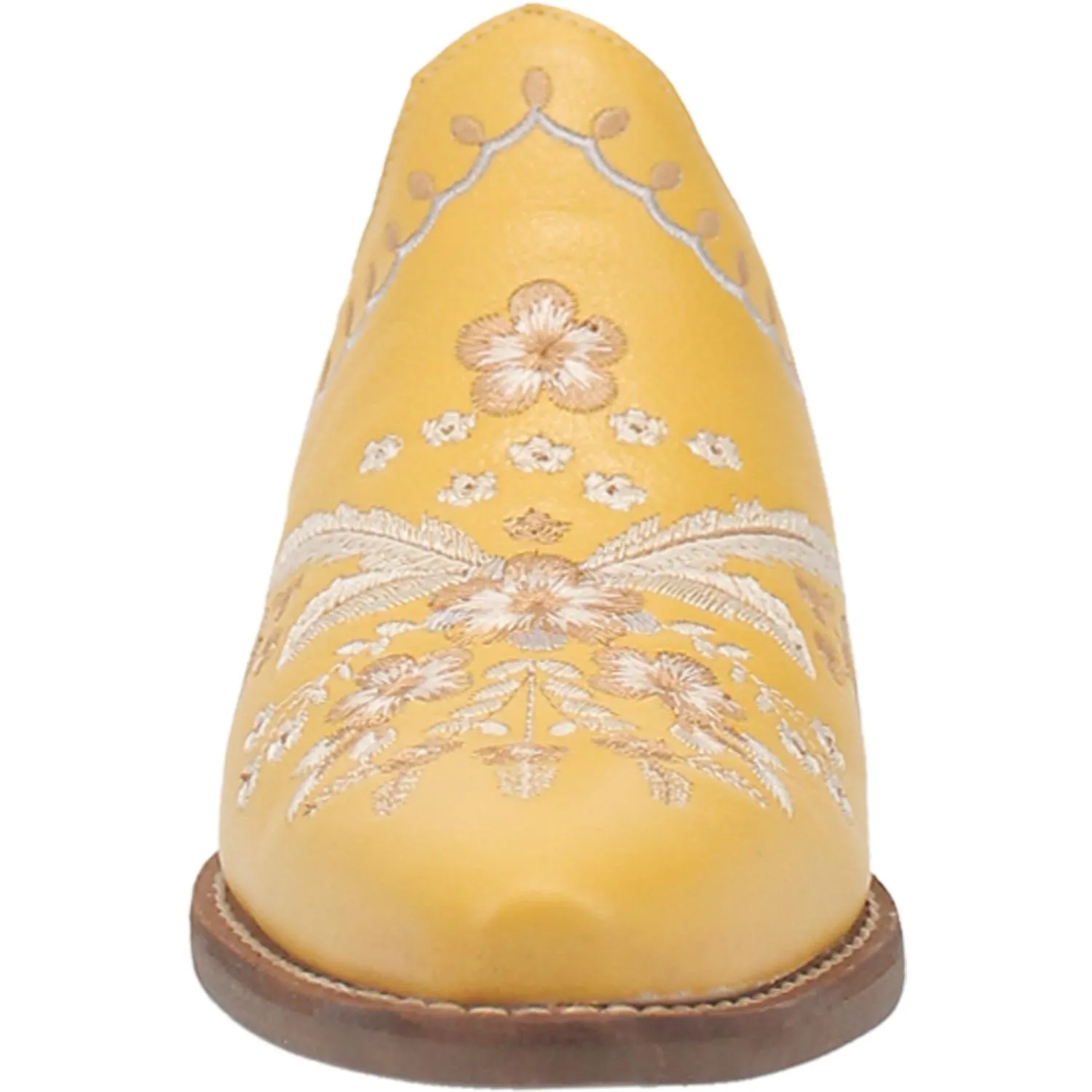 Online Exclusive | Dingo | Wildflower Leather Floral Stitch Mule Bootie in Yellow **PREORDER