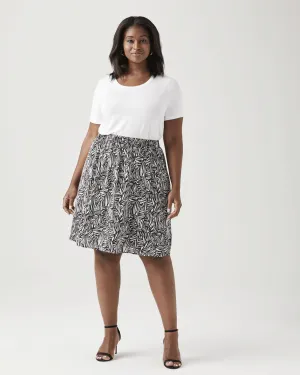 Orchid A-Line Flowy Skirt | White / Black