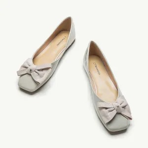 Patent Bow Ballerina Flats (Eva) Grass