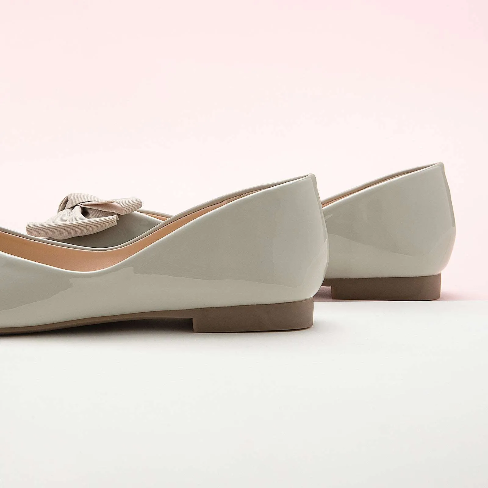 Patent Bow Ballerina Flats (Eva) Grass