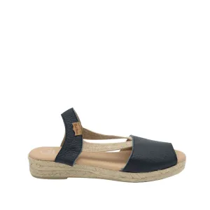 Plain Leather Wedge Espadrille for Women - Nuvol