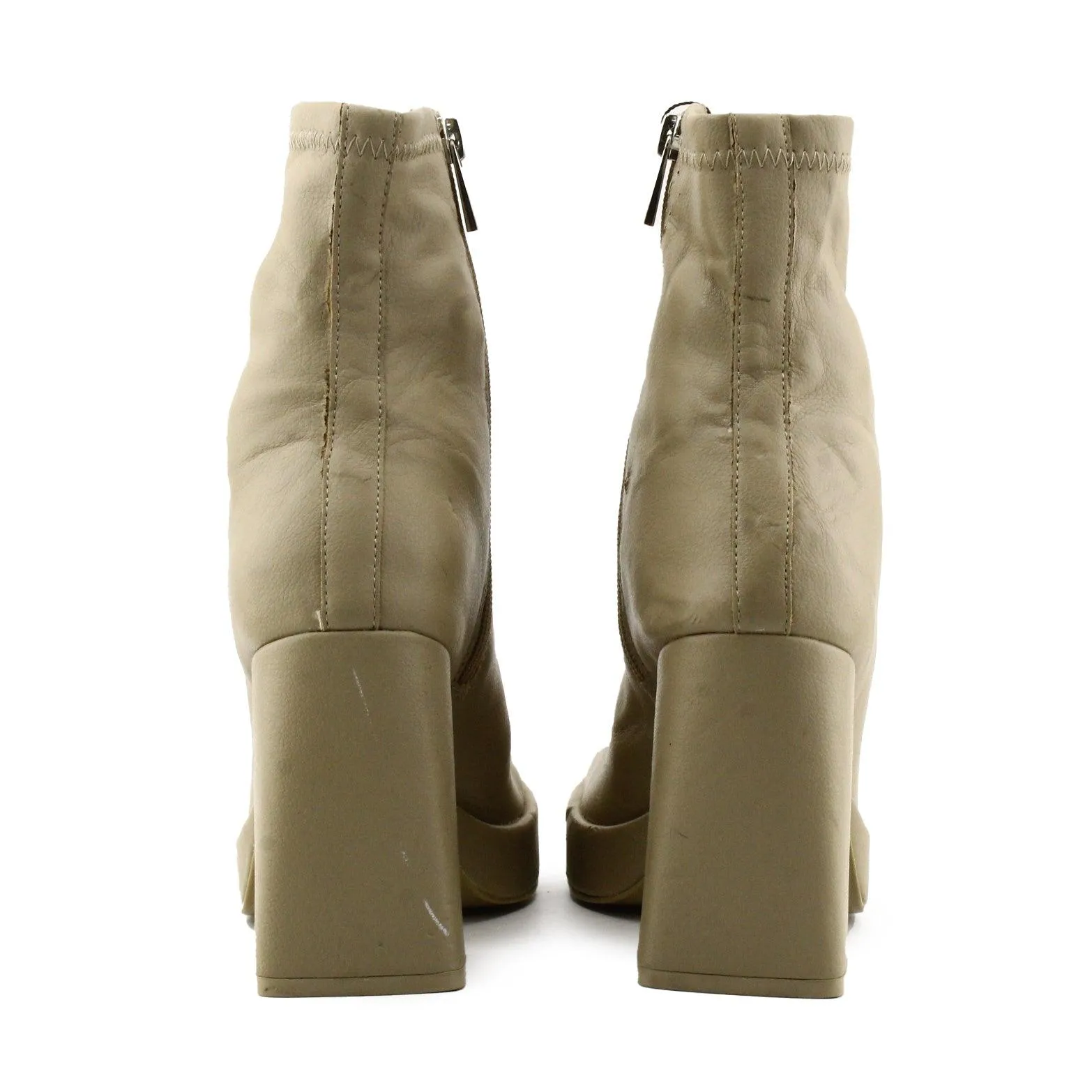 Pull & Bear Zipper Platform Boots | 100% Authentic Leather