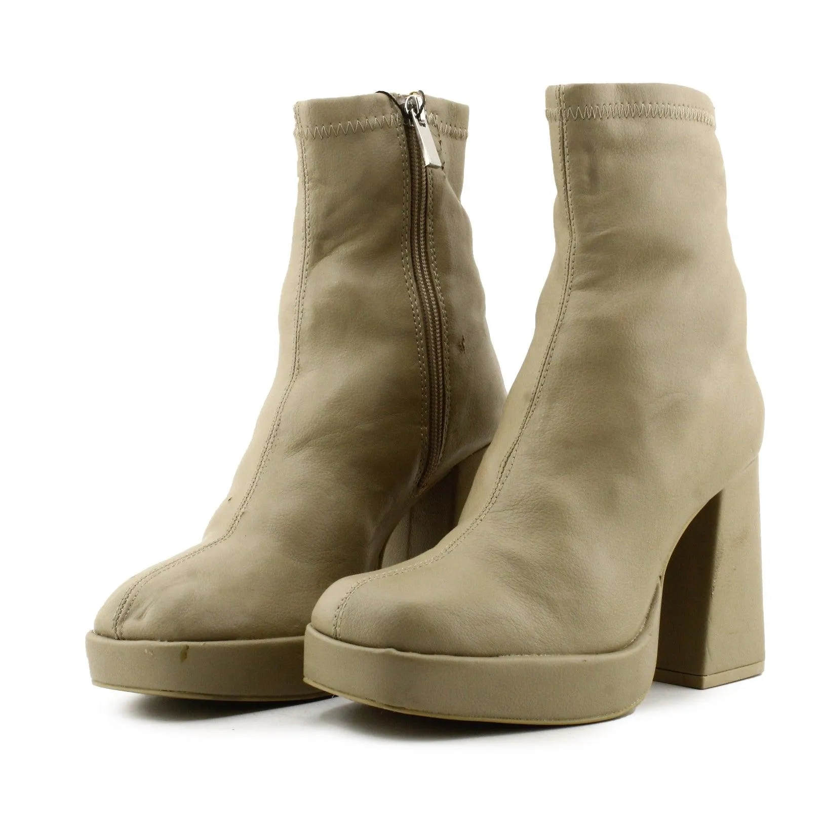 Pull & Bear Zipper Platform Boots | 100% Authentic Leather