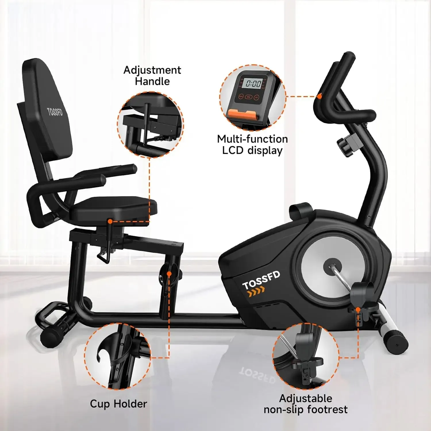 Recumbent Exercise Bike - 16-Level Resistance for Stroke Recovery