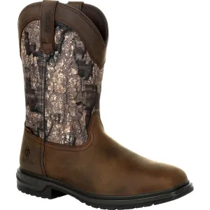 Rocky Mens Realtree Timber Leather WorkSmart 400G WP Work Boots