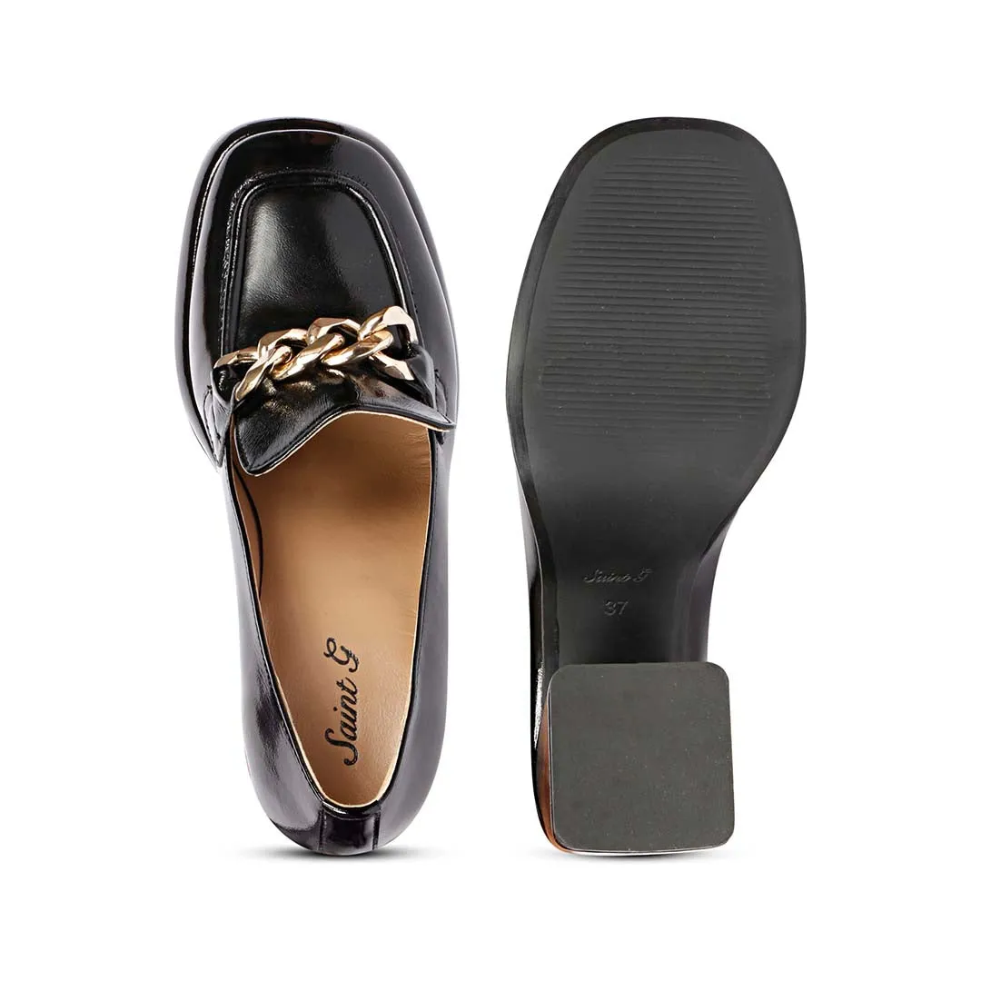 Saint Benoîte Black Patent Leather Handcrafted Moccasins