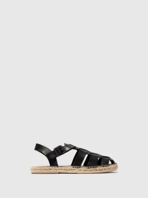 Sling-Back Espadrilles SUCH527FLY LEATHER BLACK