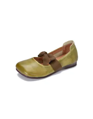 Square-toe Bow knot Comfortable Soft Sole Flats