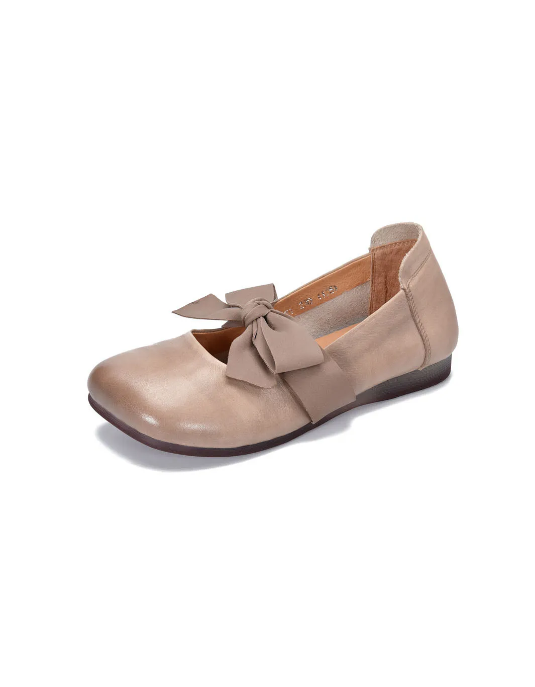 Square-toe Bow knot Comfortable Soft Sole Flats