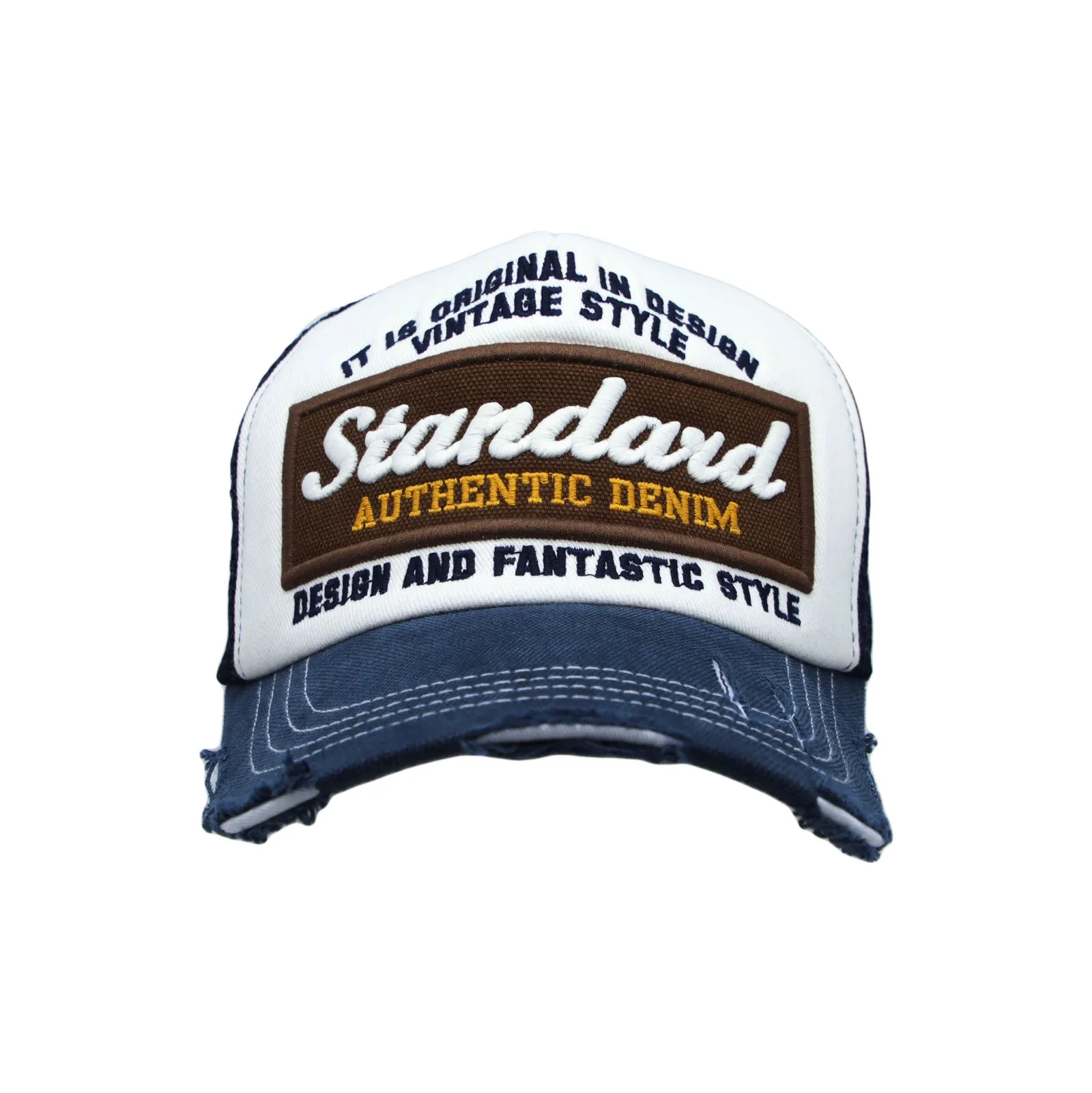 Standard Embroidery Vintage Mesh Trucker Baseball Cap KR11346