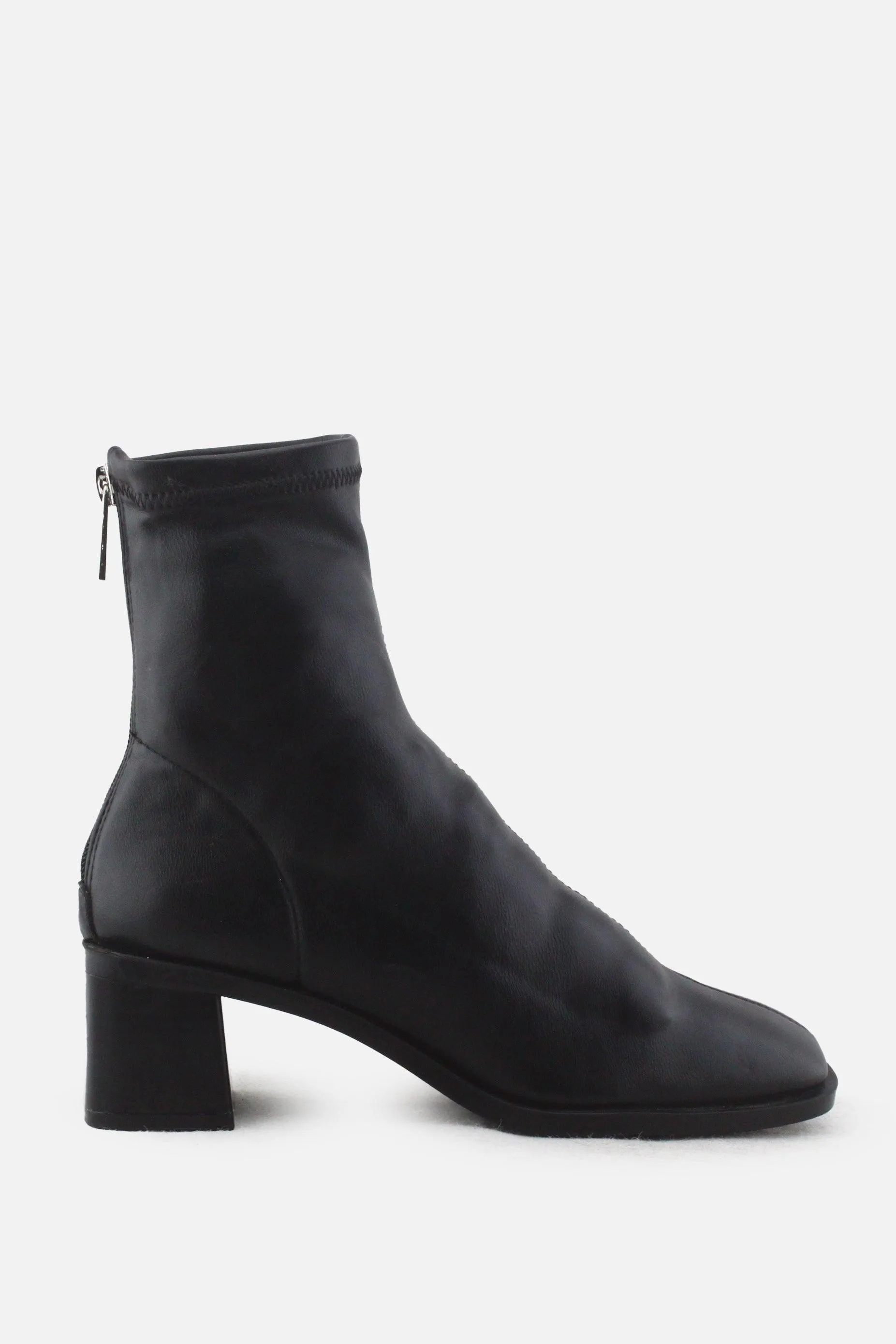 Stradivarius Zipper Block Ankle Boots | 100% Authentic Leather