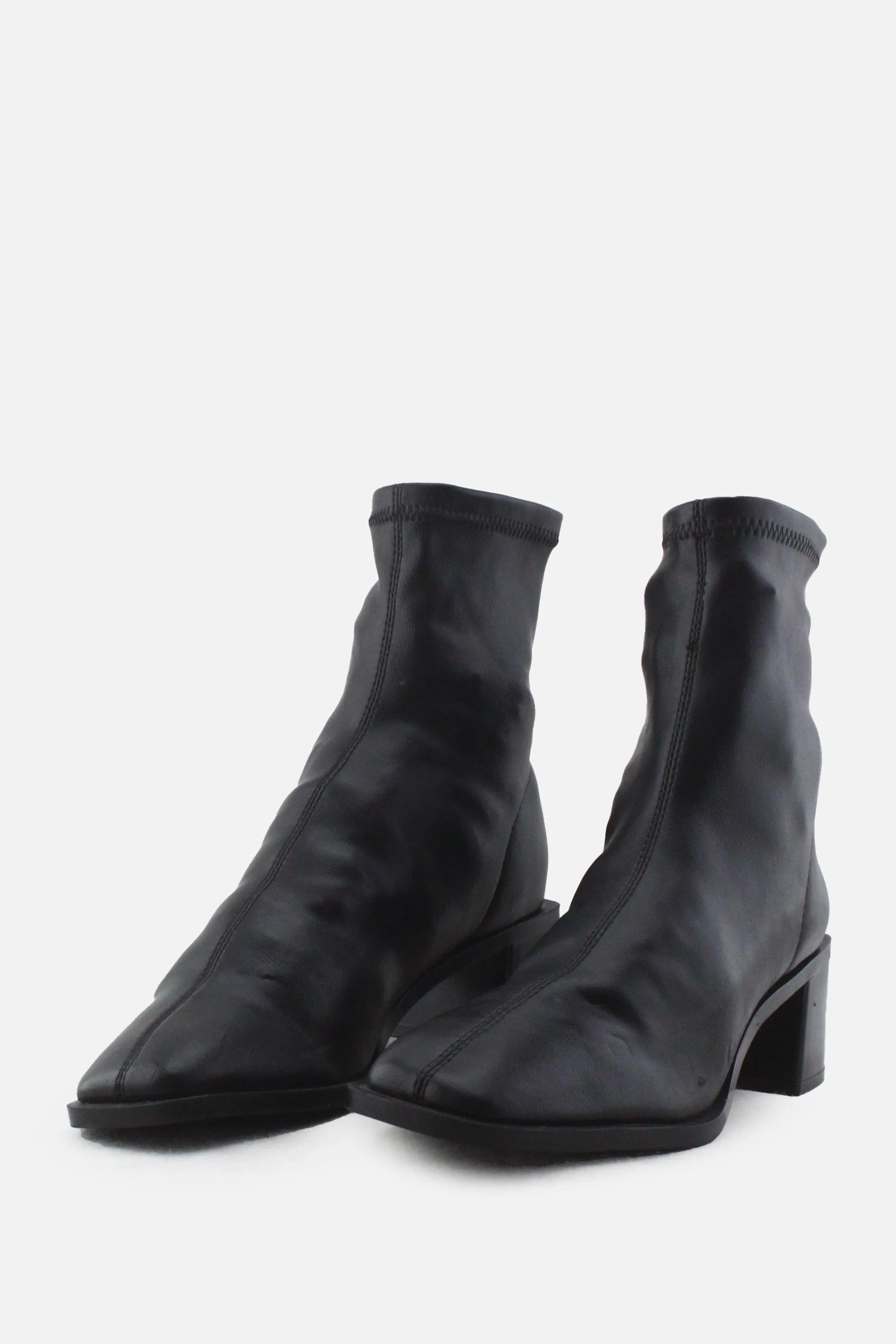 Stradivarius Zipper Block Ankle Boots | 100% Authentic Leather