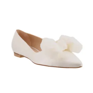 STUART WEITZMAN POINTED FLATS WHITE 8