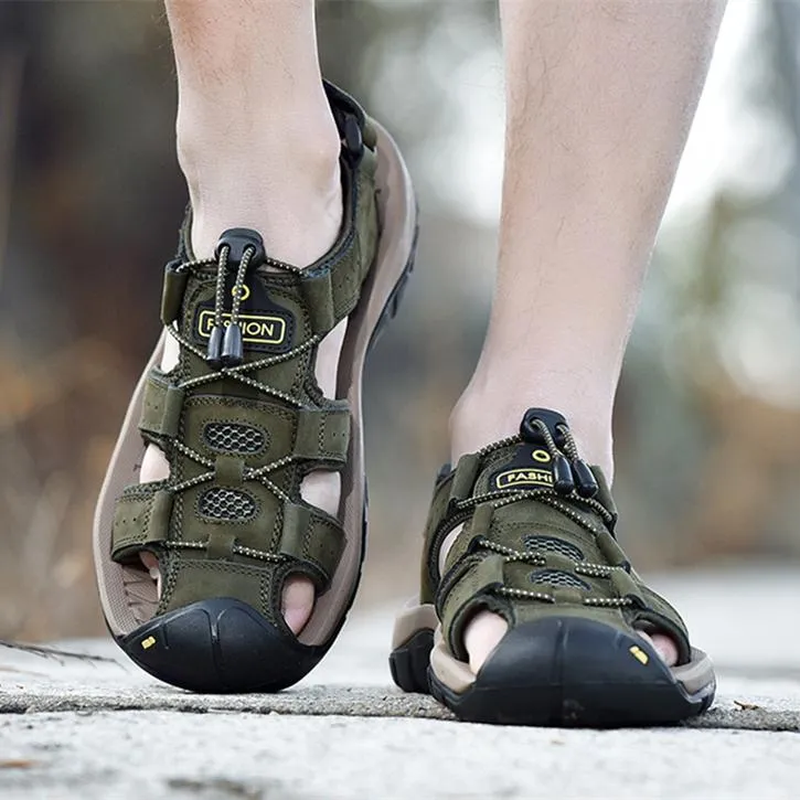 Summer hollow breathable water hiking mens outdoor sandals